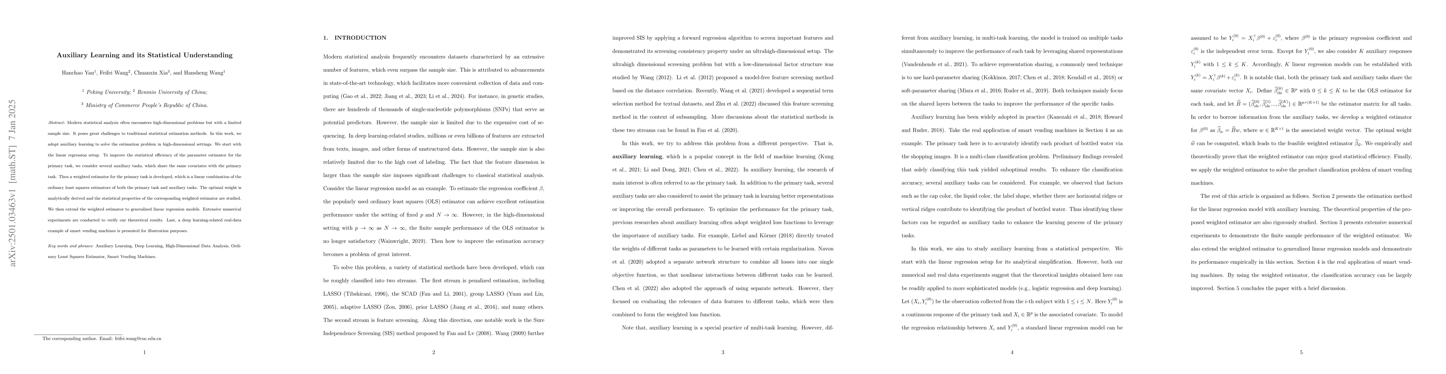 Thumbnail for Auxiliary Learning and its Statistical Understanding