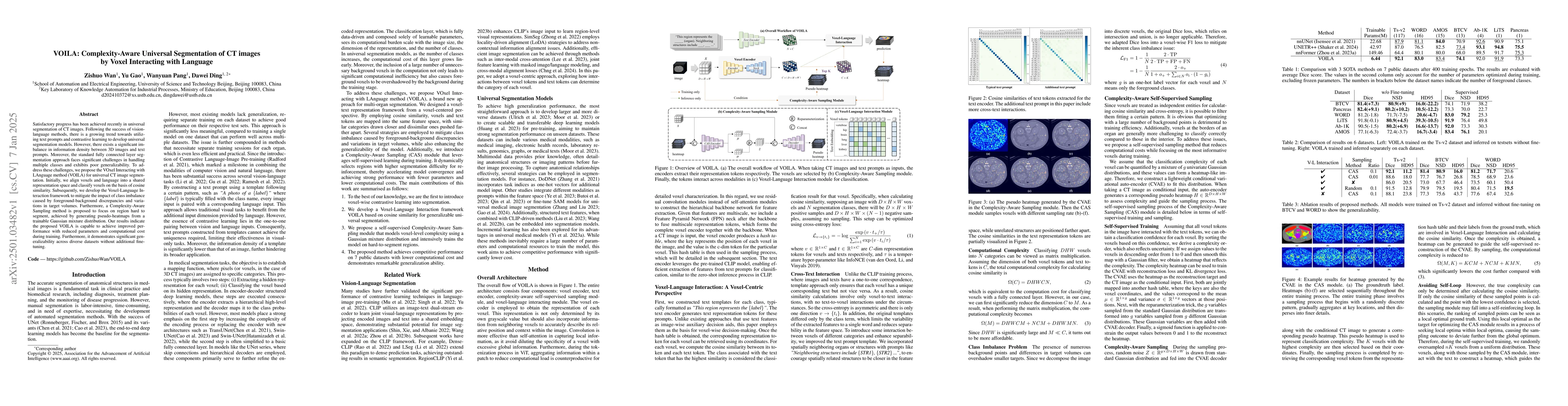Thumbnail for VOILA: Complexity-Aware Universal Segmentation of CT images by Voxel
  Interacting with Language