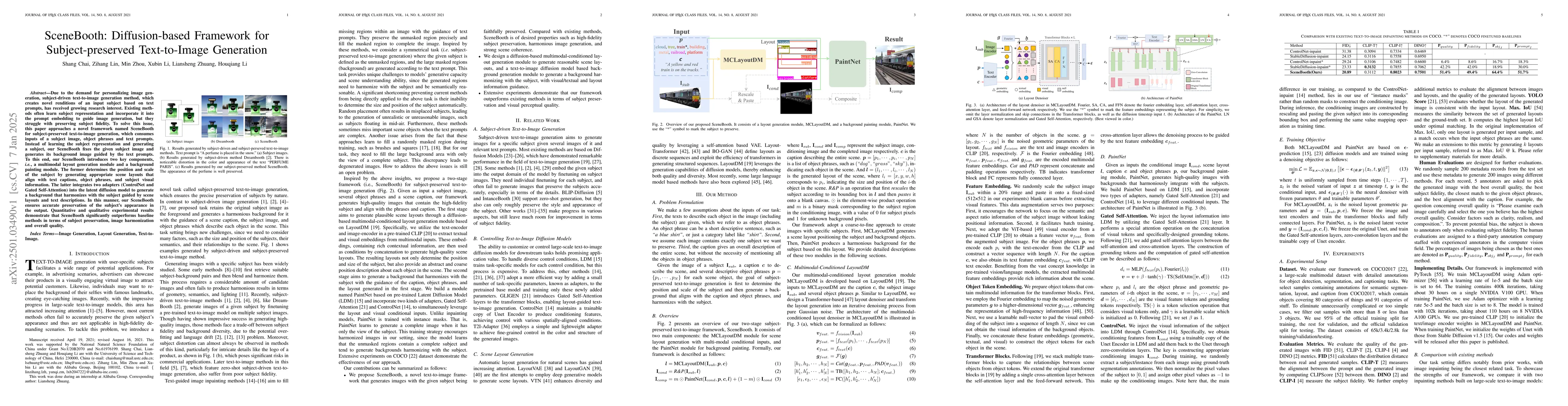 Thumbnail for SceneBooth: Diffusion-based Framework for Subject-preserved
  Text-to-Image Generation