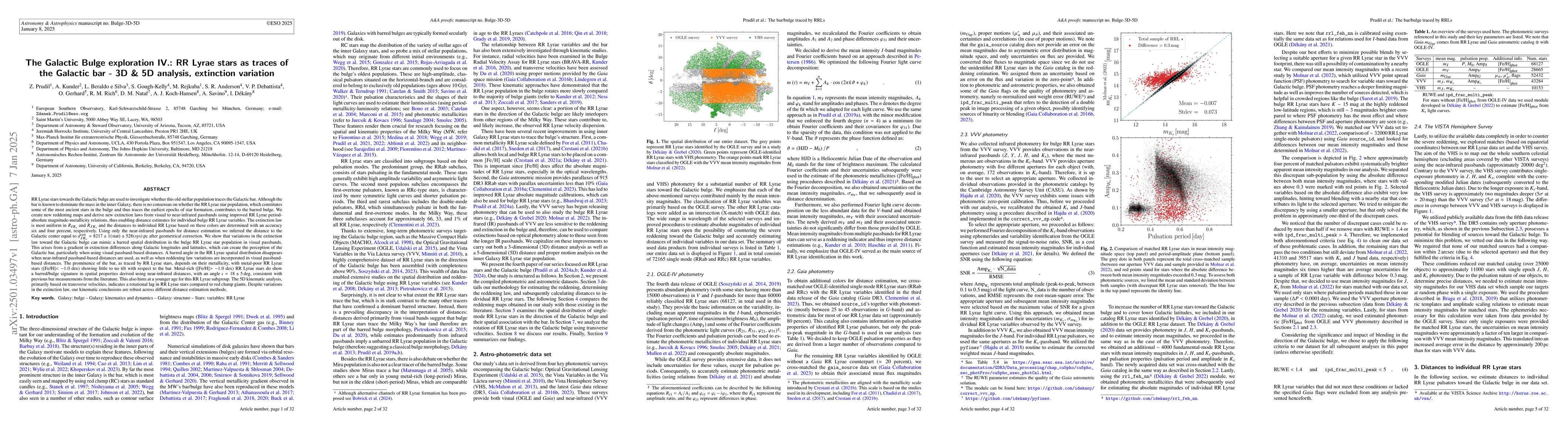 Thumbnail for The Galactic Bulge exploration IV.: RR~Lyrae stars as traces of the
  Galactic bar -- 3D and 5D analysis, extinction variation