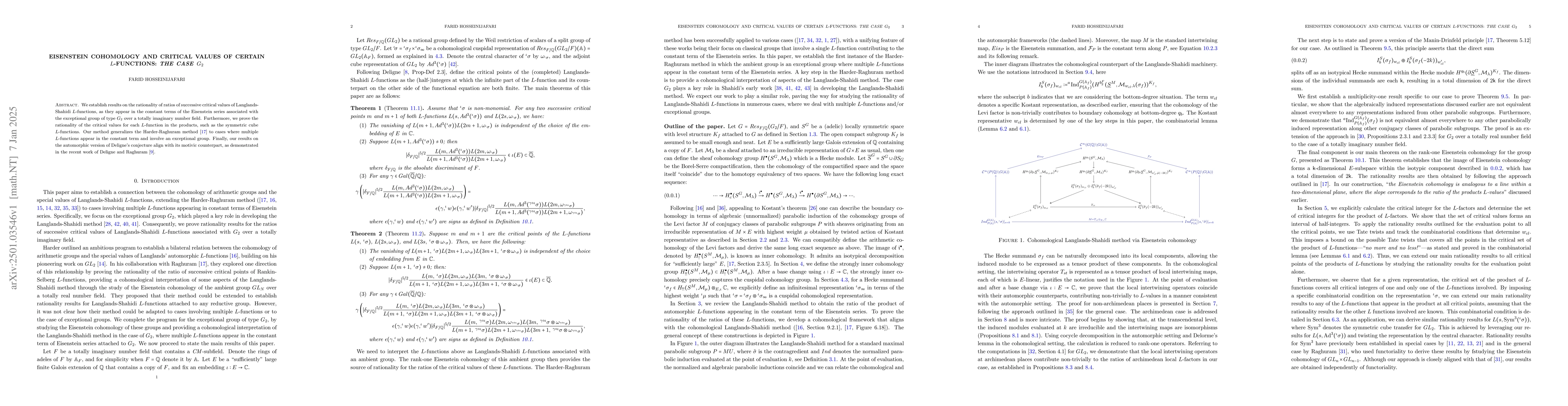 Thumbnail for Eisenstein Cohomology and Critical Values of Certain $L$-Functions: The
  Case $G_2$