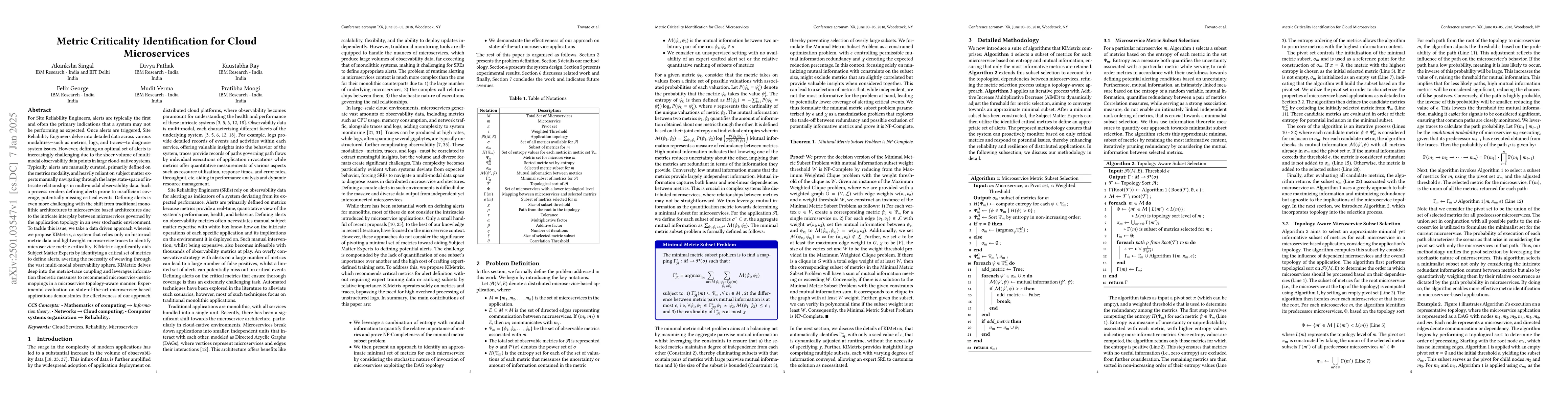 Thumbnail for Metric Criticality Identification for Cloud Microservices