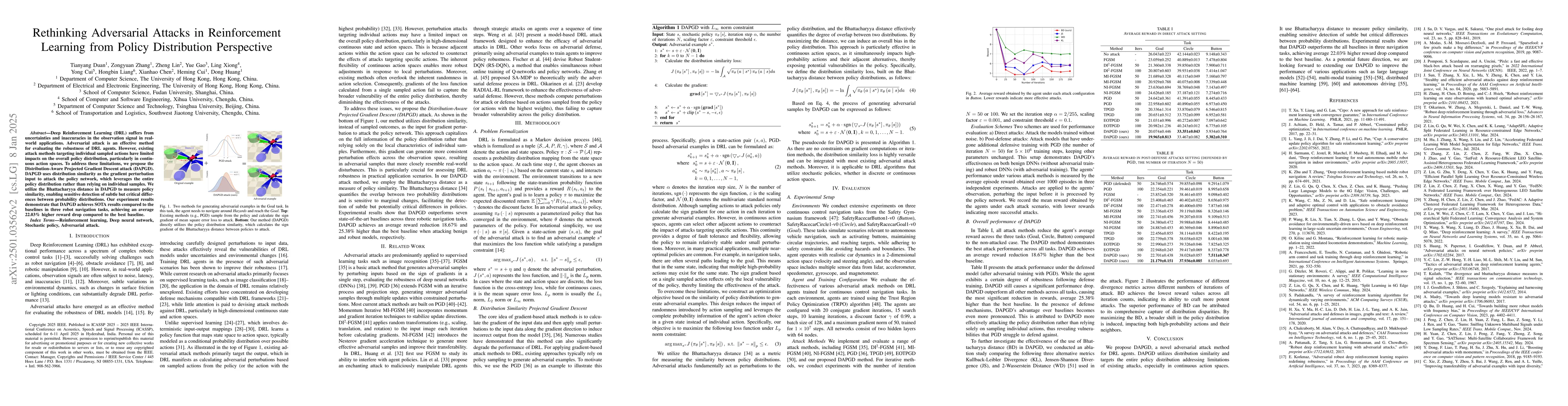 Thumbnail for Rethinking Adversarial Attacks in Reinforcement Learning from Policy
  Distribution Perspective