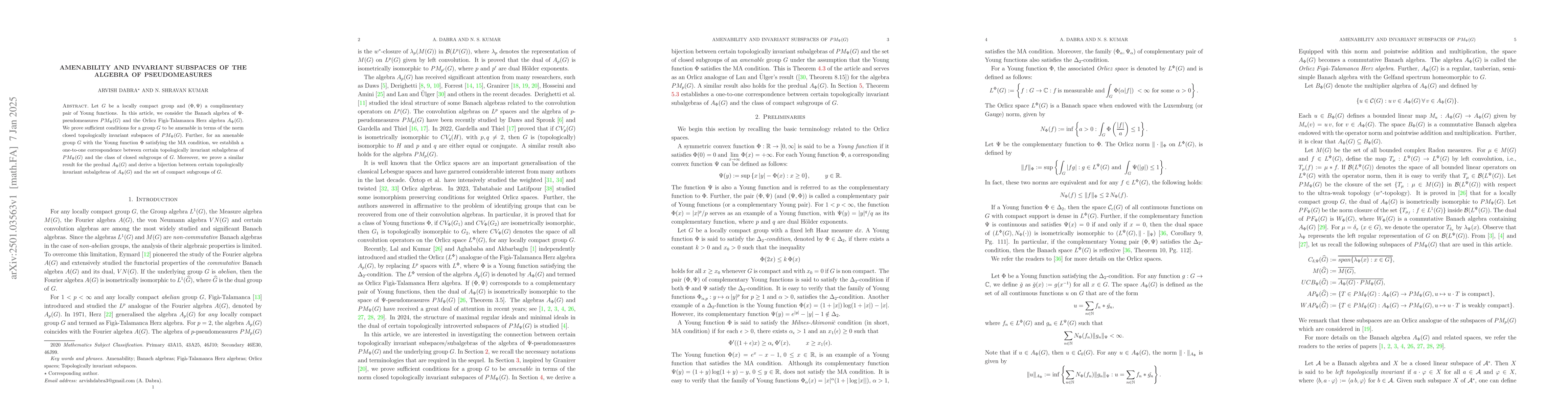 Thumbnail for Amenability and Invariant subspaces of the algebra of pseudomeasures
