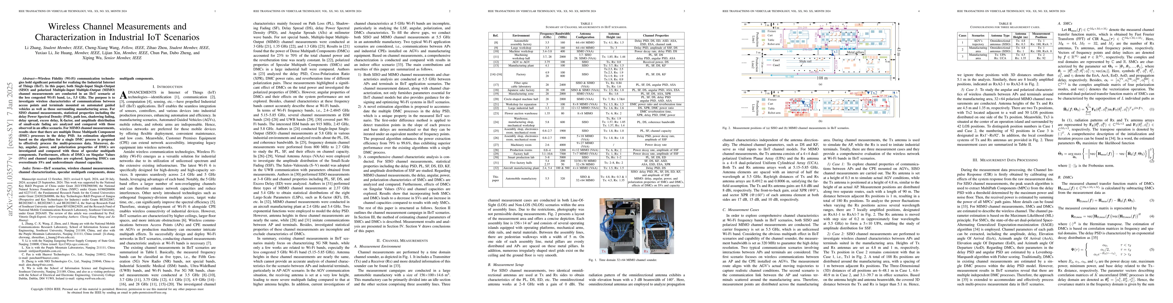 Thumbnail for Wireless Channel Measurements and Characterization in Industrial IoT
  Scenarios