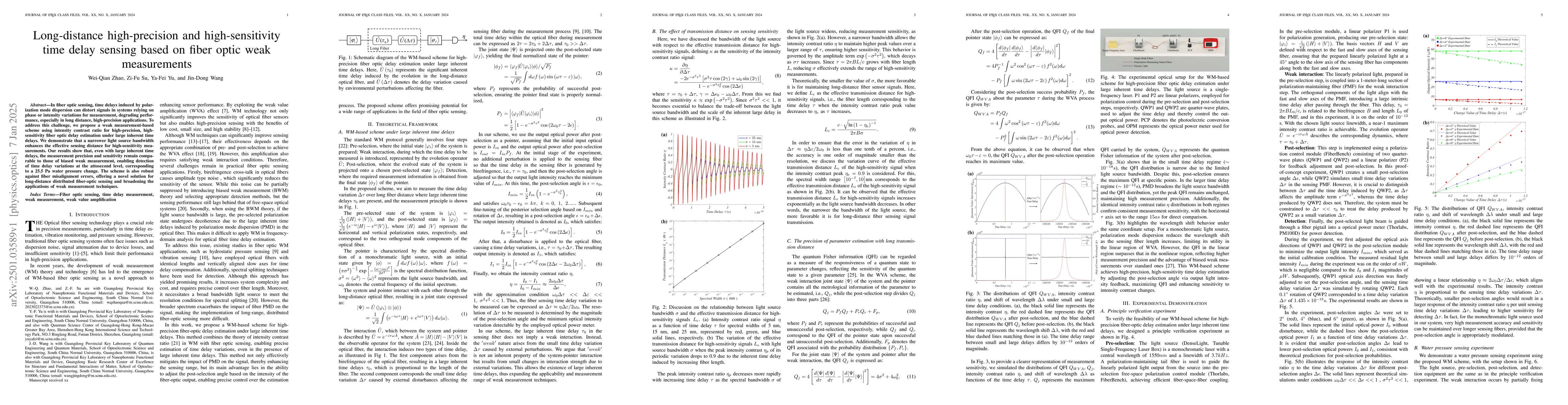 Thumbnail for Long-distance high-precision and high-sensitivity time delay sensing
  based on fiber optic weak measurements