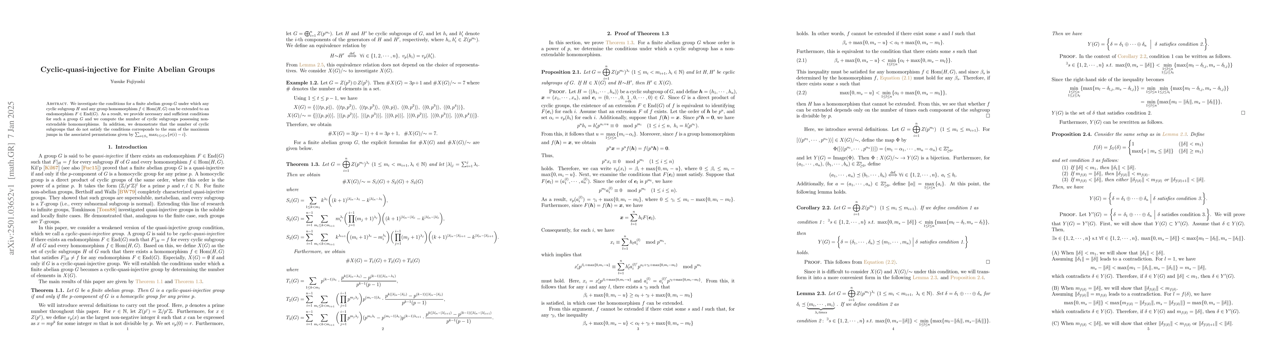 Thumbnail for Cyclic-quasi-injective for Finite Abelian Groups