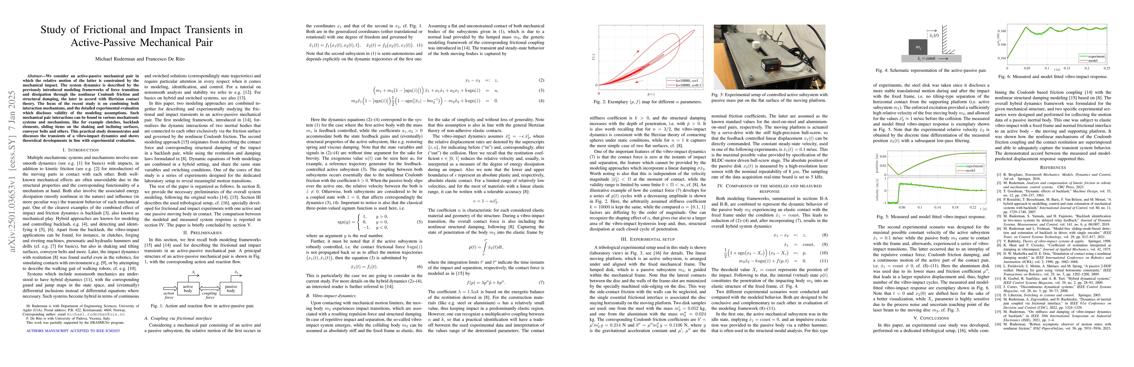 Thumbnail for Study of Frictional and Impact Transients in Active-Passive Mechanical
  Pair