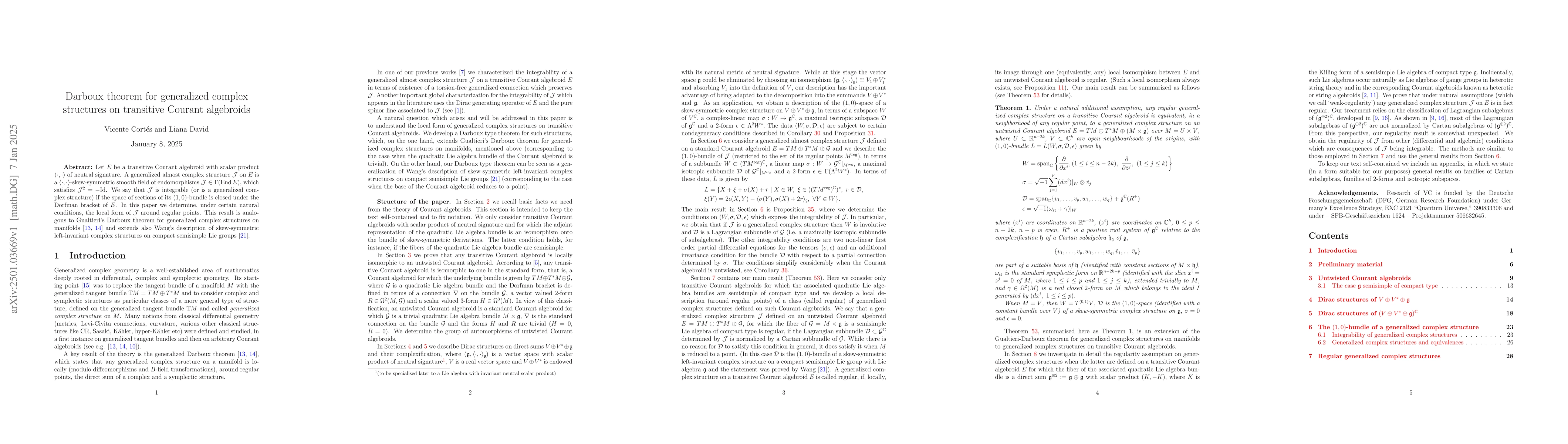 Thumbnail for Darboux theorem for generalized complex structures on transitive Courant
  algebroids
