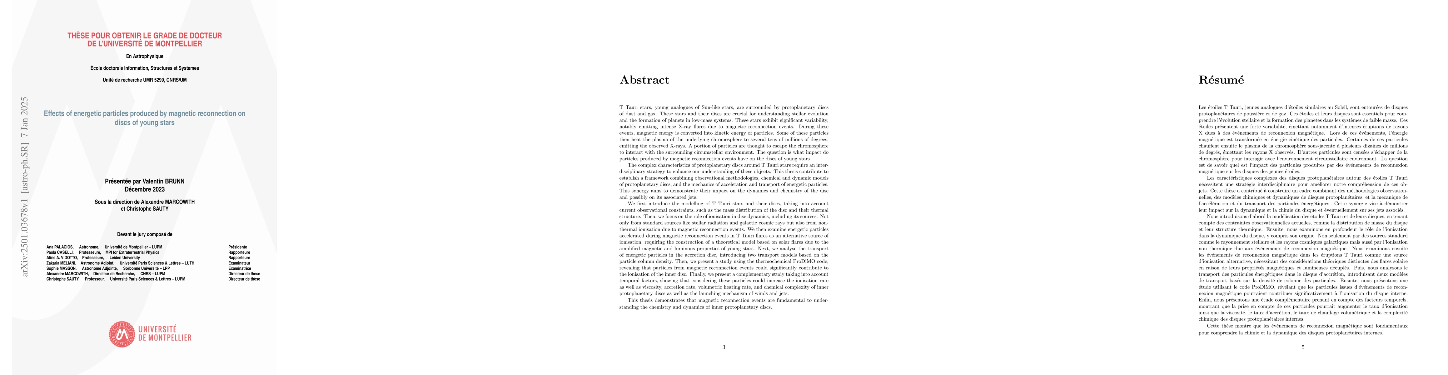 Thumbnail for Effects of energetic particles produced by magnetic reconnection on
  discs of young stars