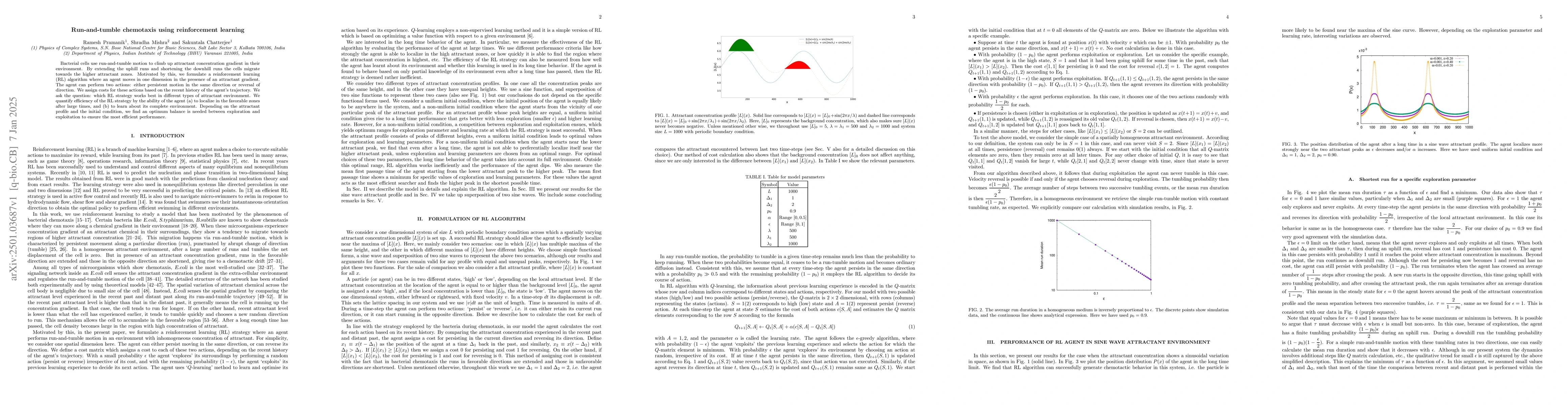 Thumbnail for Run-and-tumble chemotaxis using reinforcement learning