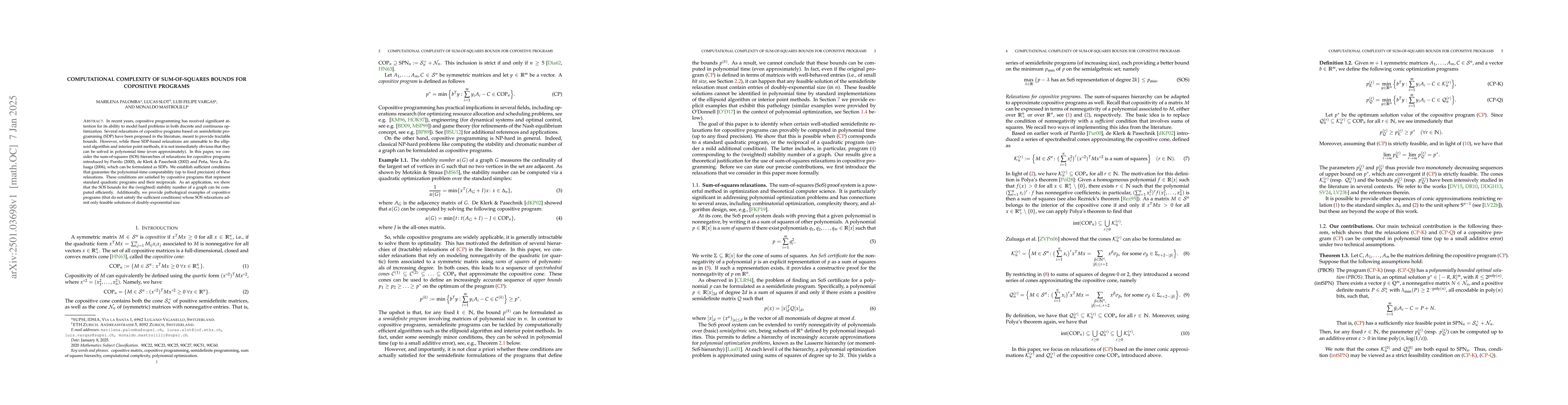Thumbnail for Computational complexity of sum-of-squares bounds for copositive
  programs