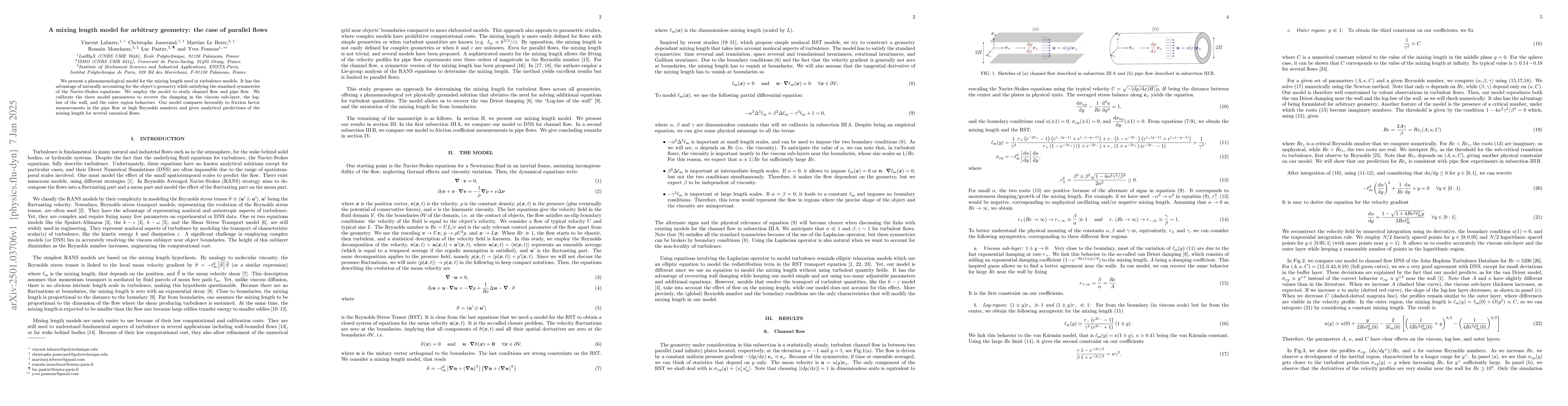Thumbnail for A mixing length model for arbitrary geometry: the case of parallel flows
