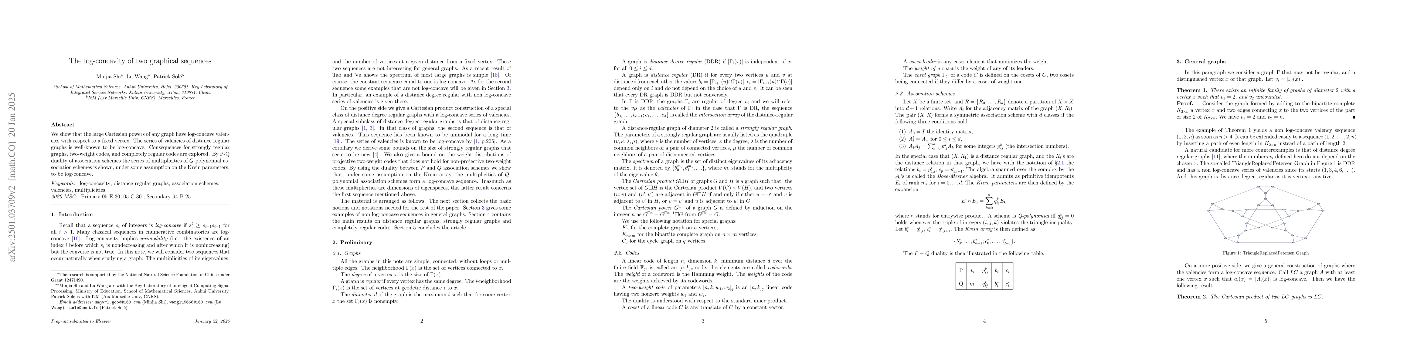 Thumbnail for The log concavity of two graphical sequences