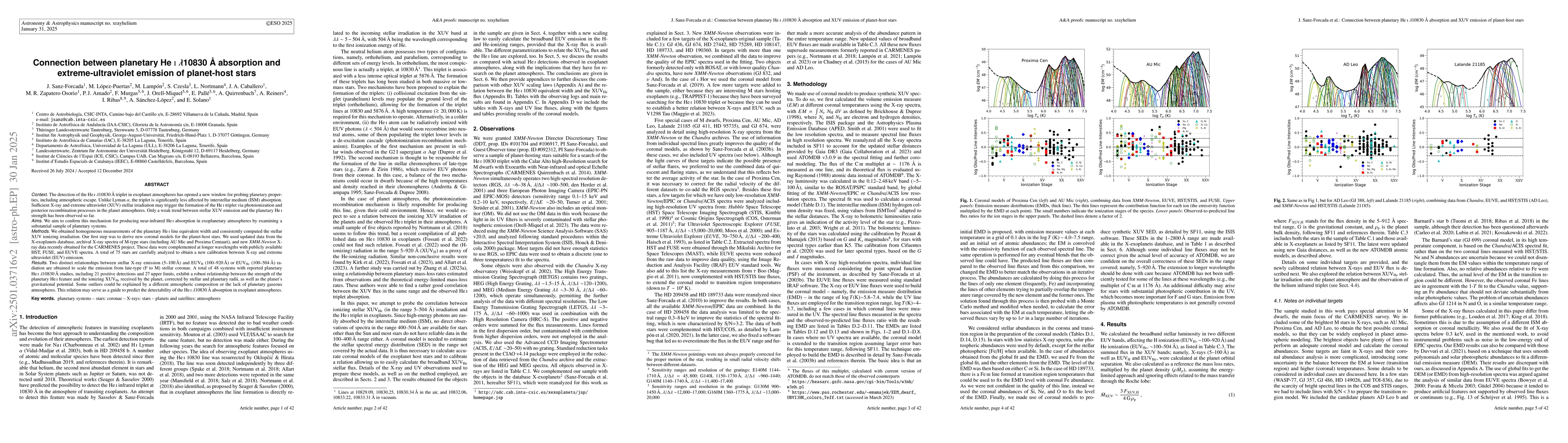 Thumbnail for Connection between planetary He I $λ$10830 Å absorption and
  extreme-ultraviolet emission of planet-host stars
