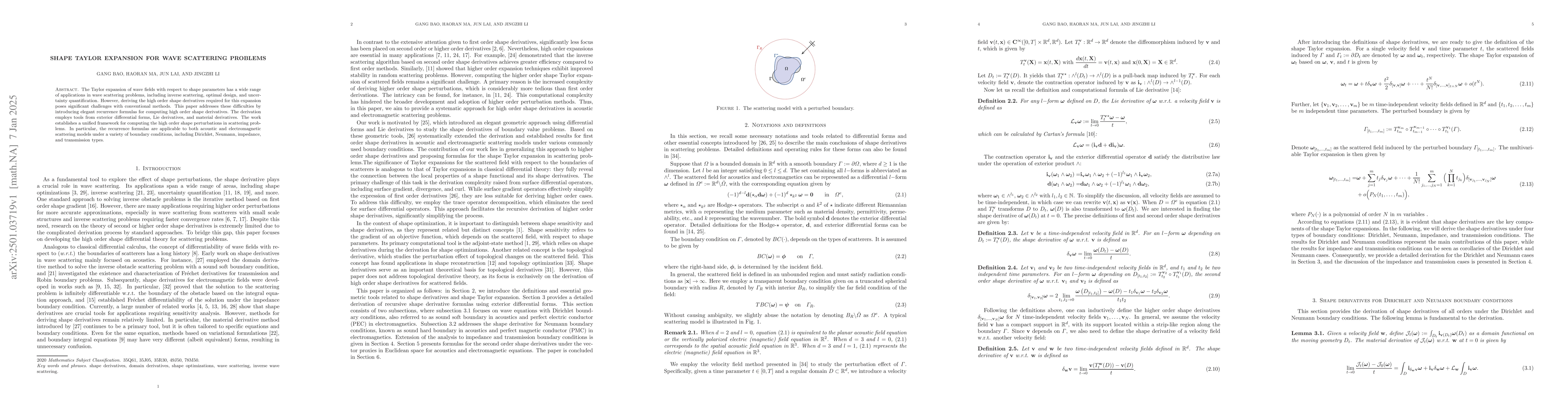 Thumbnail for Shape Taylor expansion for wave scattering problems