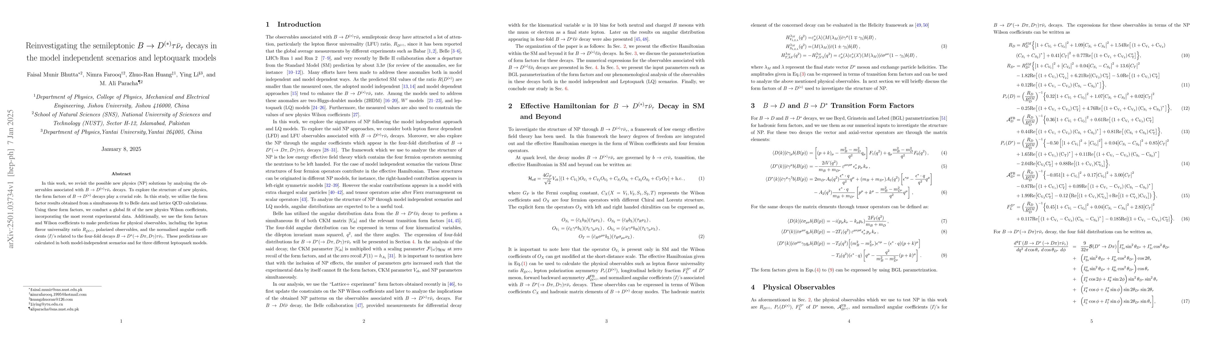 Thumbnail for Reinvestigating the semileptonic $B\to D^{(\ast)}τ\barν_τ$
  decays in the model independent scenarios and leptoquark models