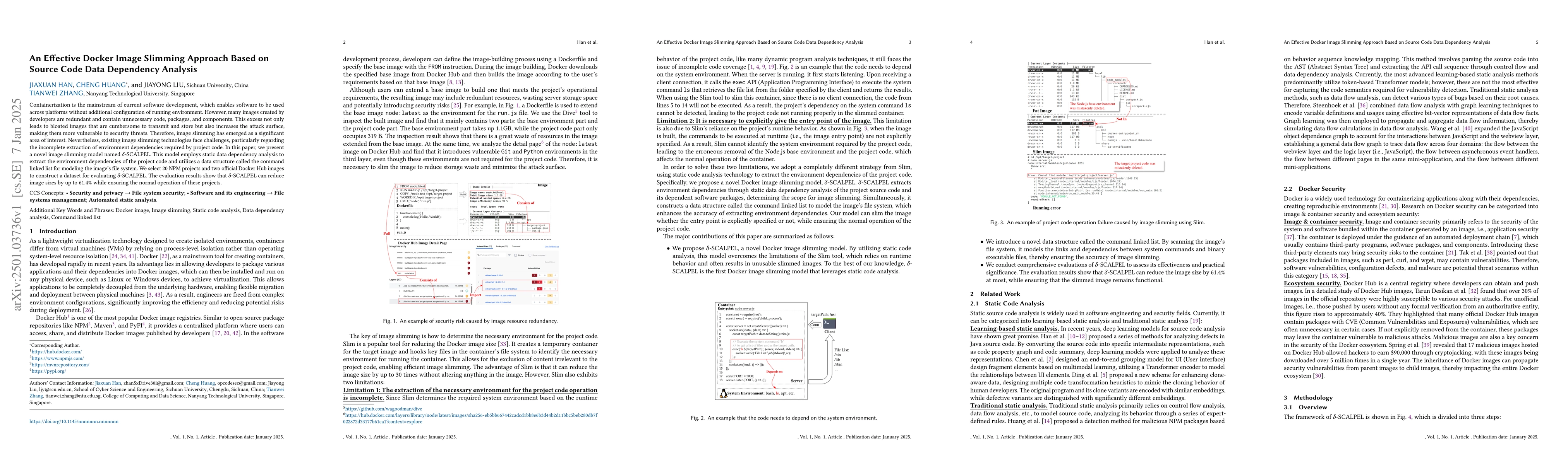 Thumbnail for An Effective Docker Image Slimming Approach Based on Source Code Data
  Dependency Analysis