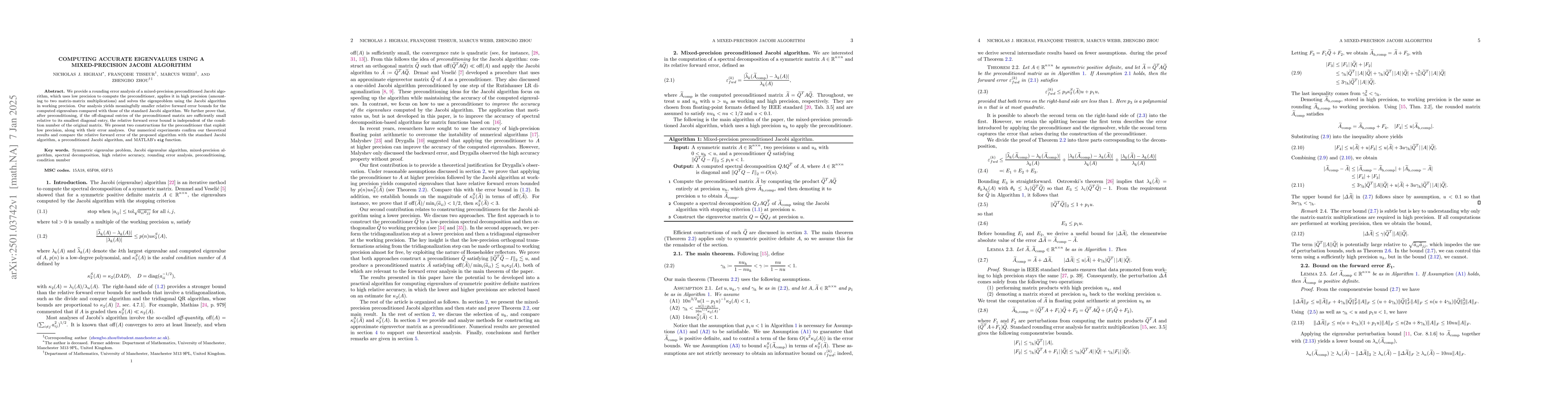 Thumbnail for Computing accurate eigenvalues using a mixed-precision Jacobi algorithm