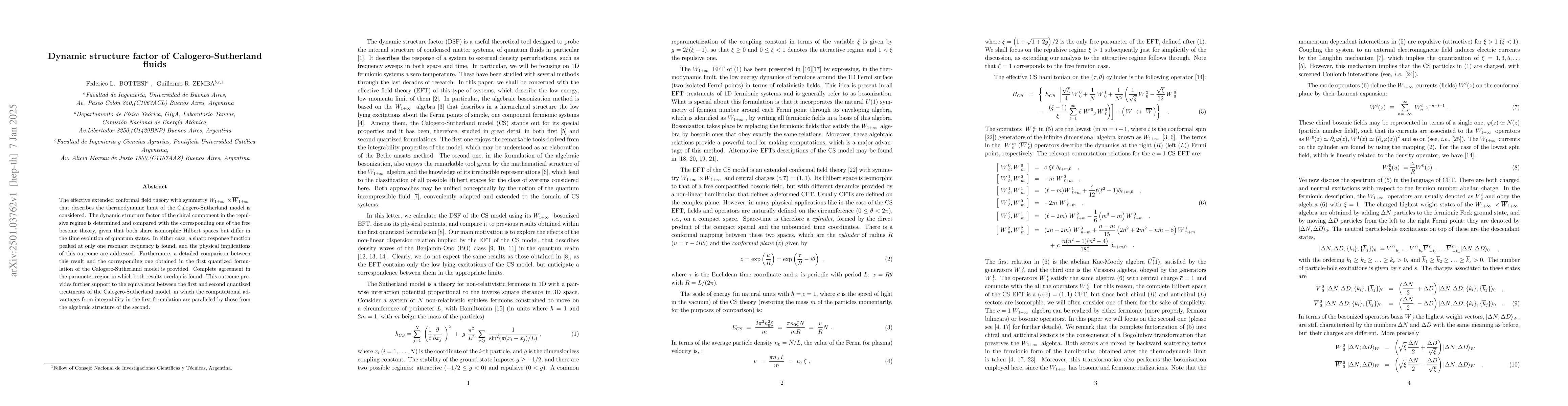 Thumbnail for Dynamic structure factor of Calogero-Sutherland fluids