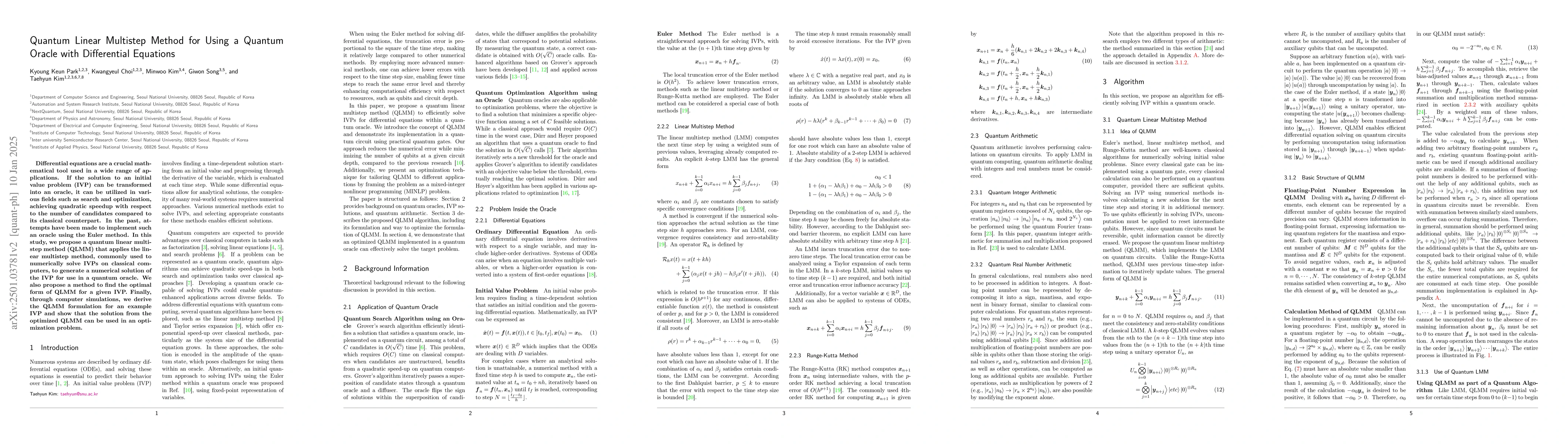Thumbnail for Quantum Linear Multistep Method for Using a Quantum Oracle with
  Differential Equations