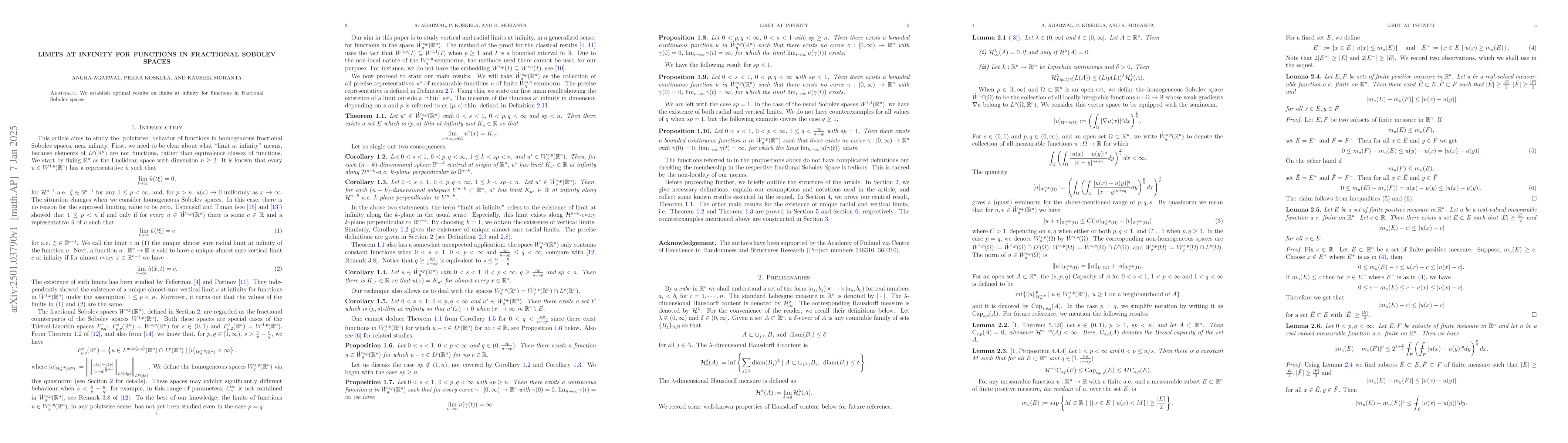Thumbnail for Limits at infinity for functions in fractional Sobolev spaces