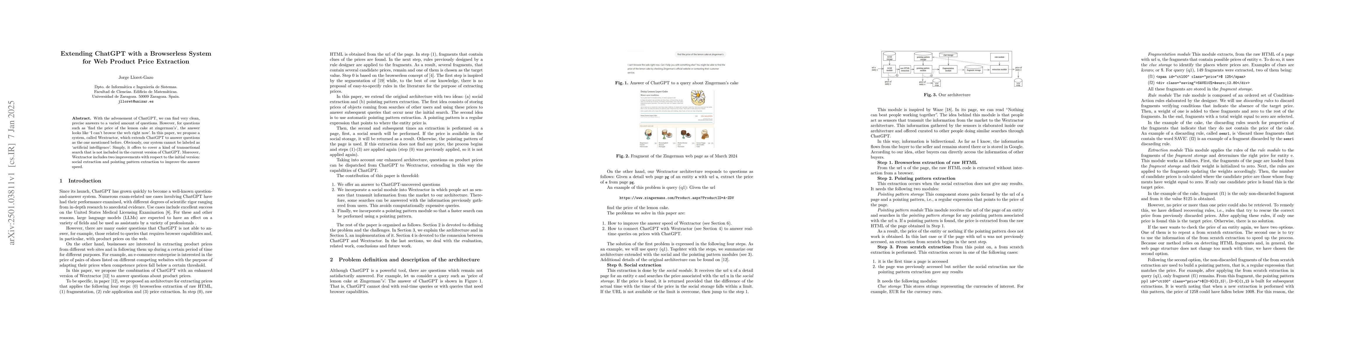 Thumbnail for Extending ChatGPT with a Browserless System for Web Product Price
  Extraction