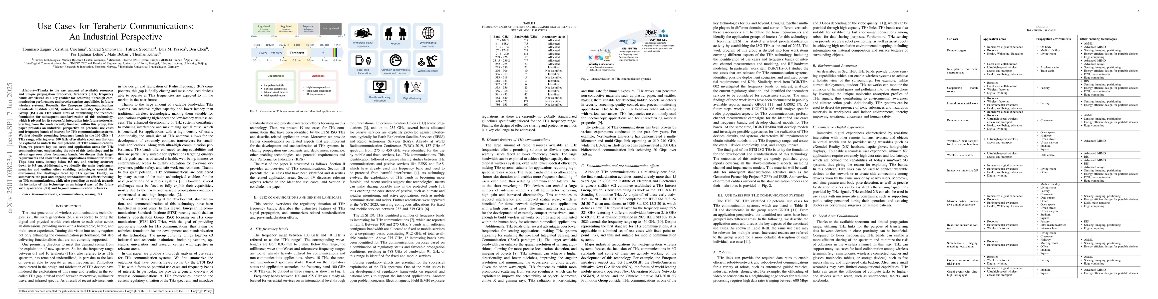 Thumbnail for Use Cases for Terahertz Communications: An Industrial Perspective