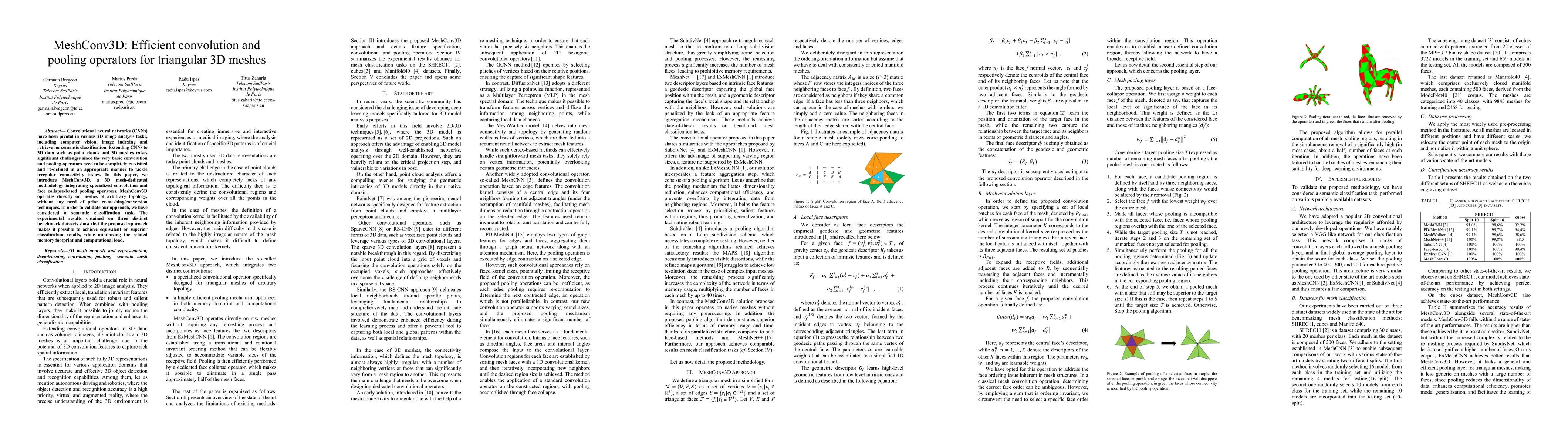Thumbnail for MeshConv3D: Efficient convolution and pooling operators for triangular
  3D meshes