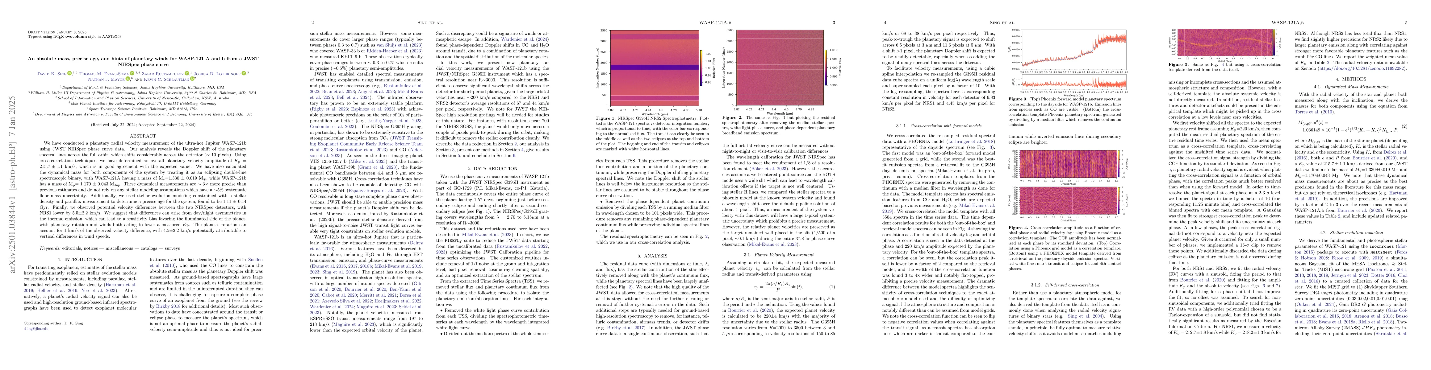Thumbnail for An absolute mass, precise age, and hints of planetary winds for WASP-121
  A and b from a JWST NIRSpec phase curve
