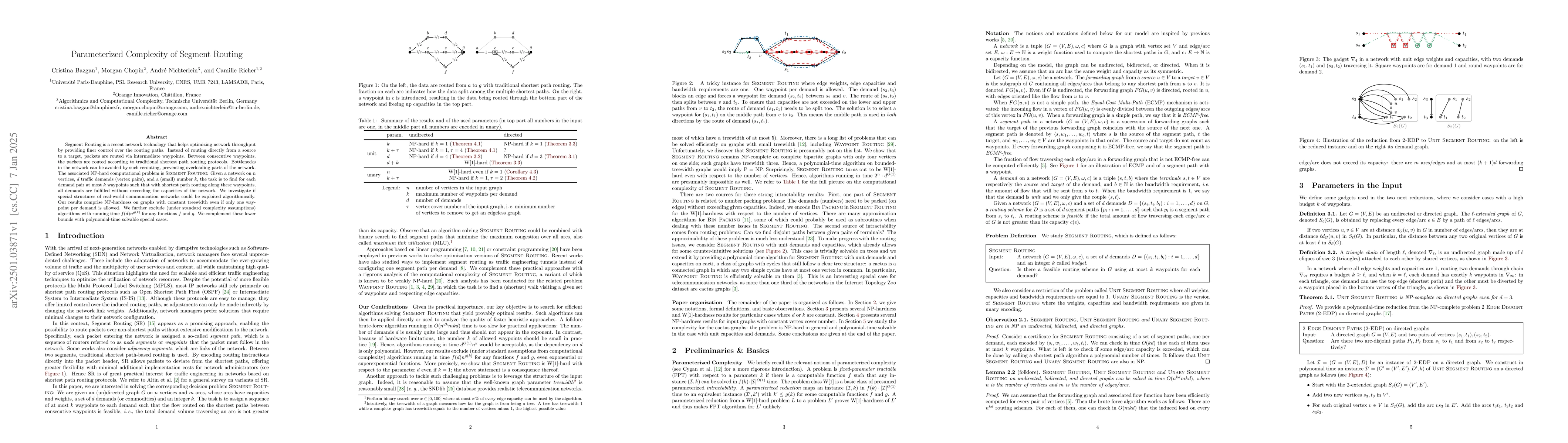 Thumbnail for Parameterized Complexity of Segment Routing