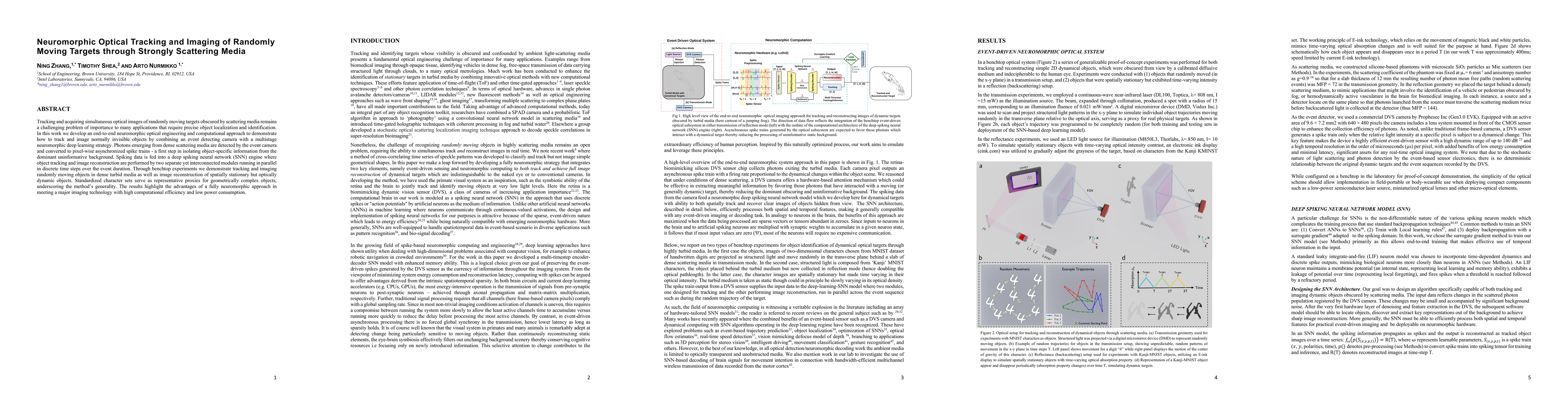 Thumbnail for Neuromorphic Optical Tracking and Imaging of Randomly Moving Targets
  through Strongly Scattering Media