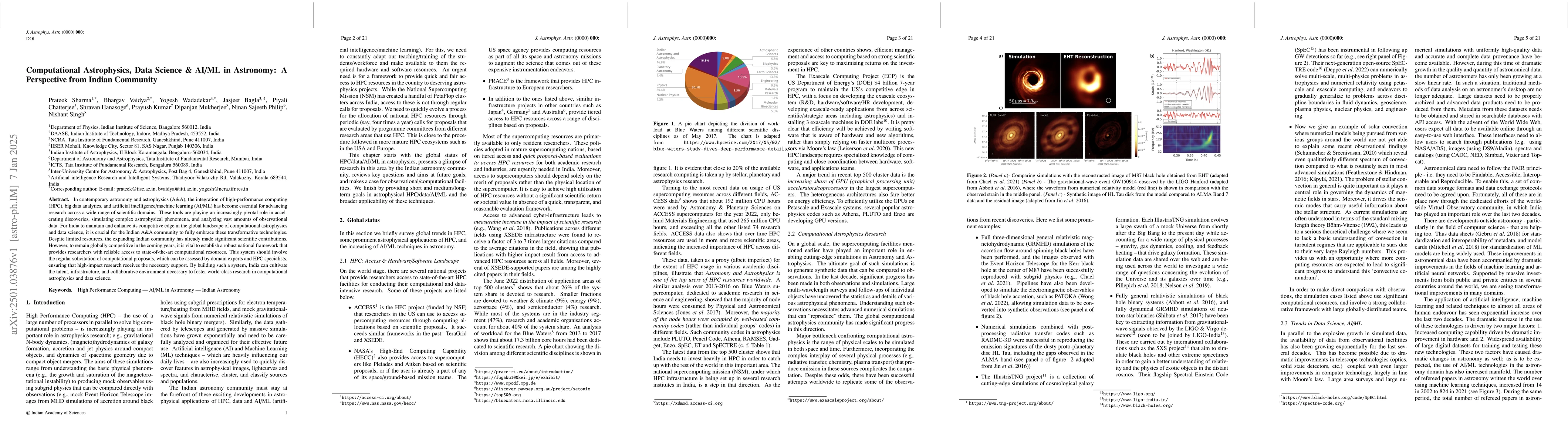 Thumbnail for Computational Astrophysics, Data Science & AI/ML in Astronomy: A
  Perspective from Indian Community