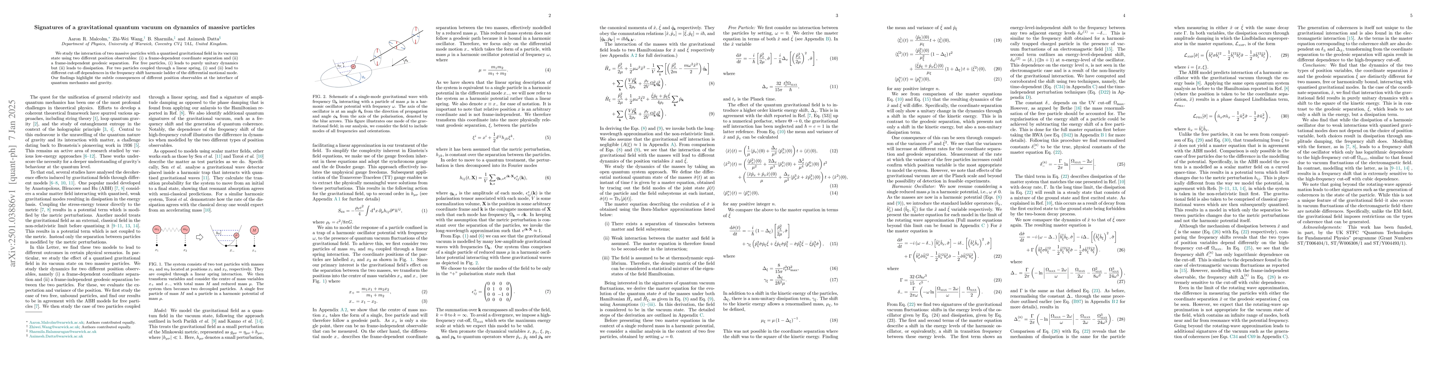 Thumbnail for Signatures of a gravitational quantum vacuum on dynamics of massive
  particles