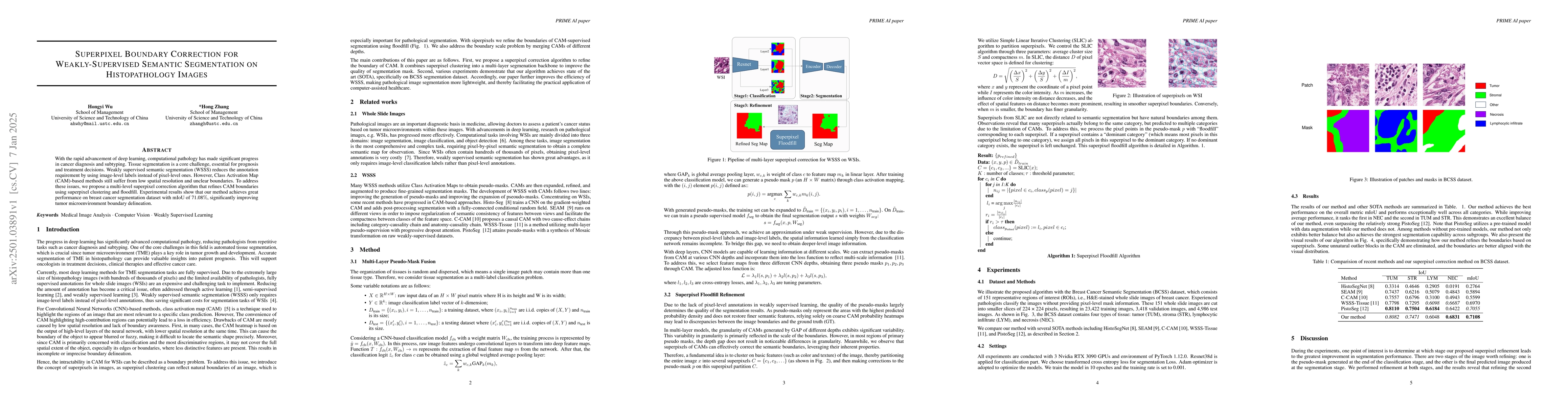 Thumbnail for Superpixel Boundary Correction for Weakly-Supervised Semantic
  Segmentation on Histopathology Images