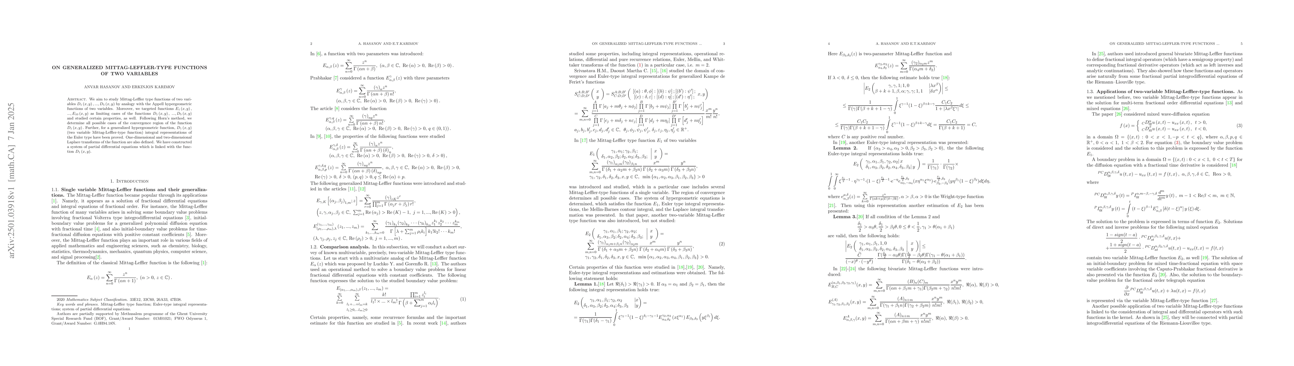 Thumbnail for On generalized Mittag-Leffler-type functions of two variables