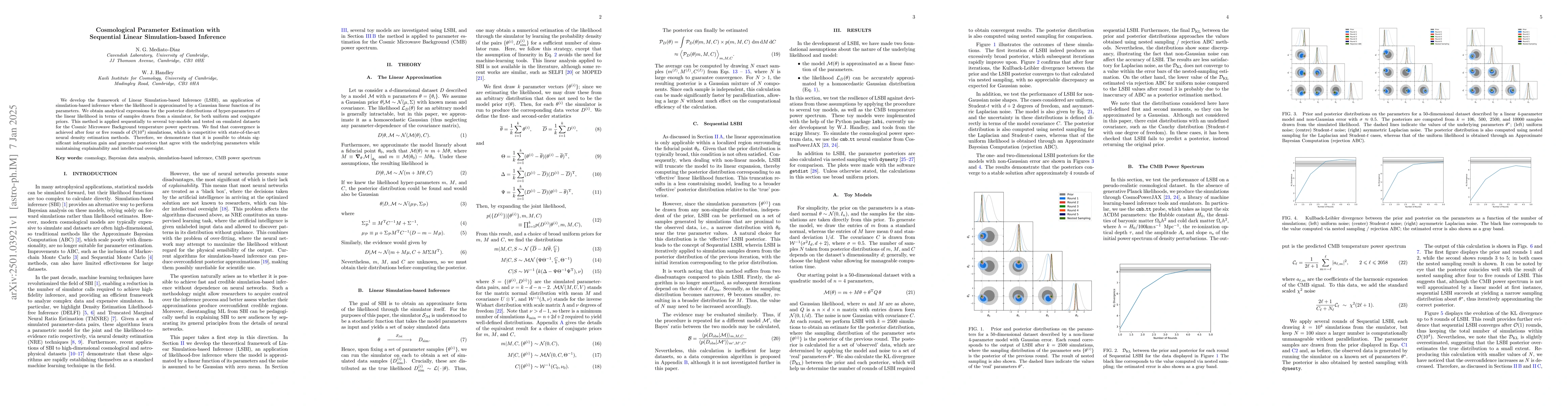 Thumbnail for Cosmological Parameter Estimation with Sequential Linear
  Simulation-based Inference