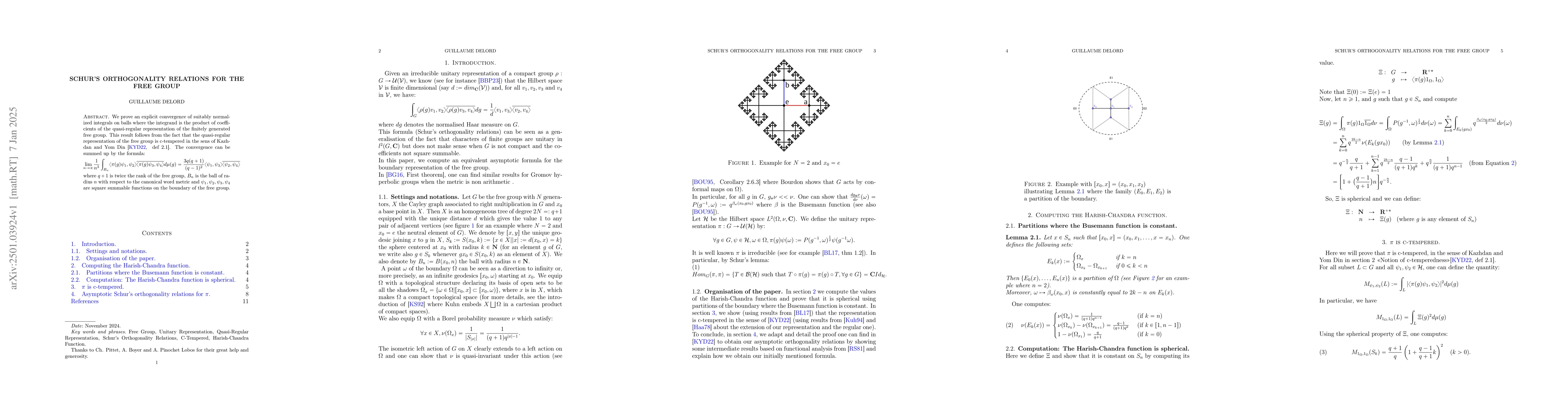 Thumbnail for Schur's orthogonality relations for the free group