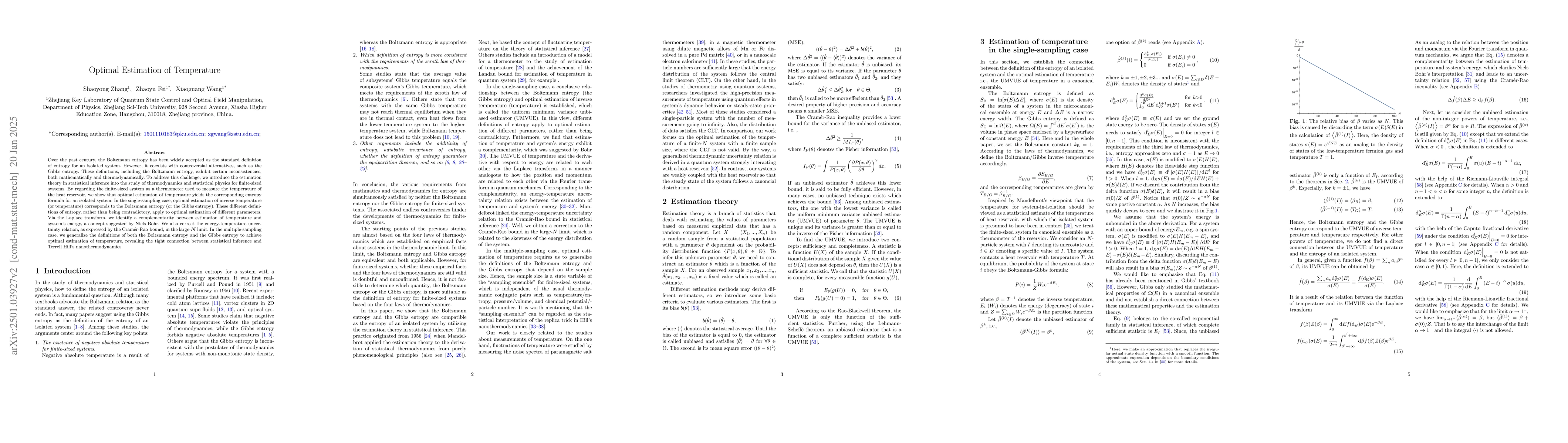 Thumbnail for Optimal Estimation of Temperature