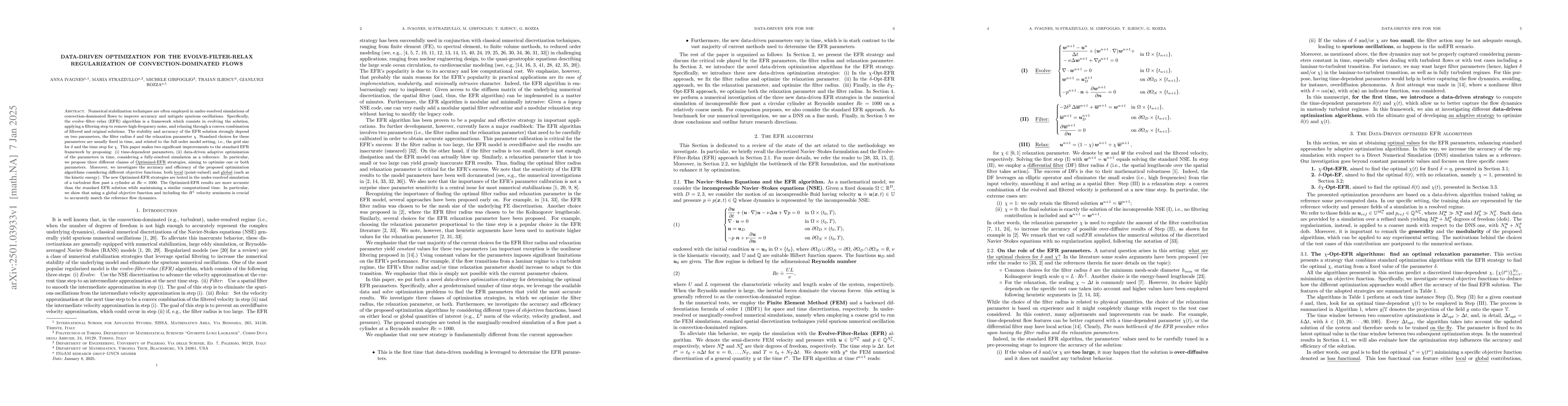 Thumbnail for Data-driven Optimization for the Evolve-Filter-Relax regularization of
  convection-dominated flows