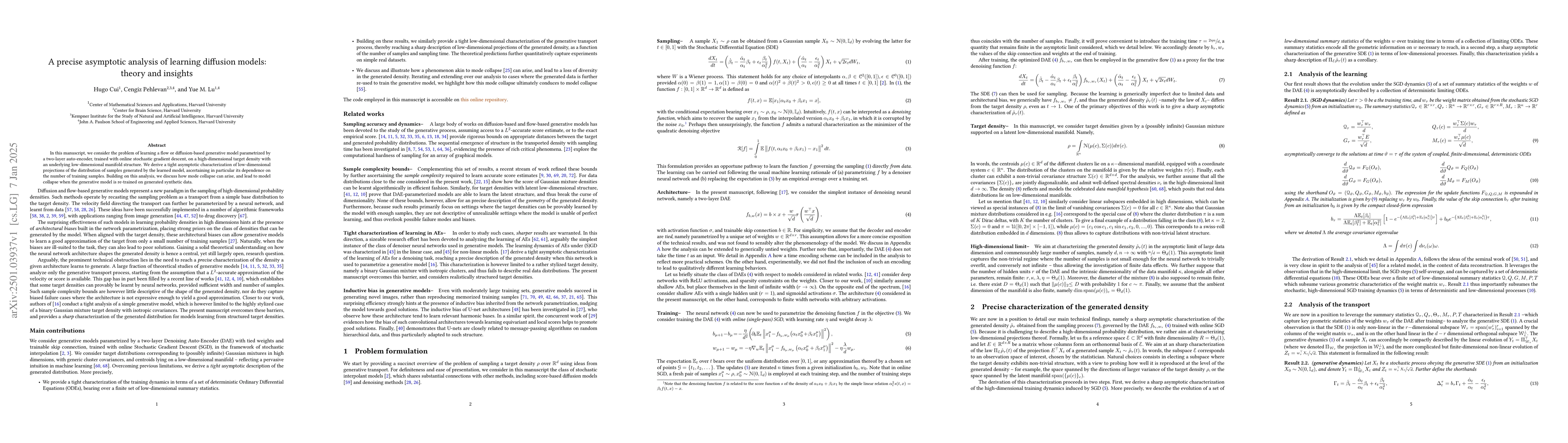 Thumbnail for A precise asymptotic analysis of learning diffusion models: theory and
  insights
