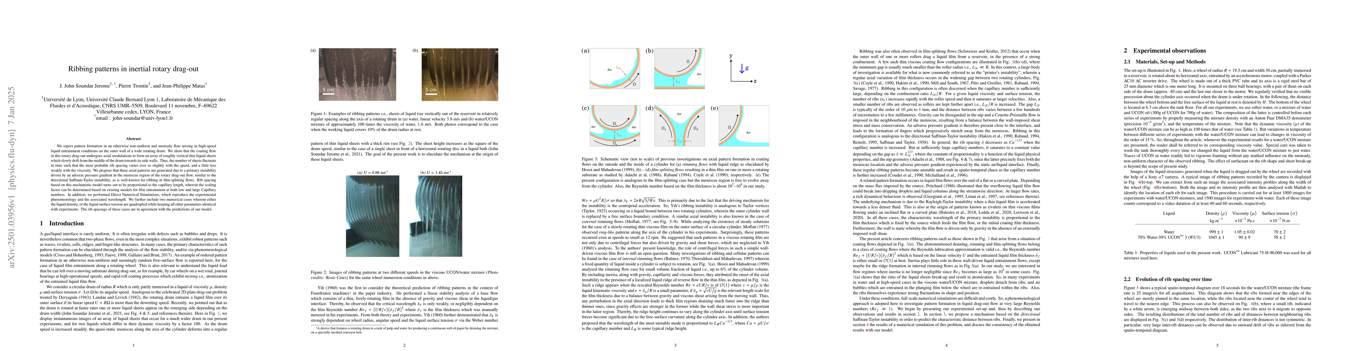 Thumbnail for Ribbing patterns in inertial rotary drag-out