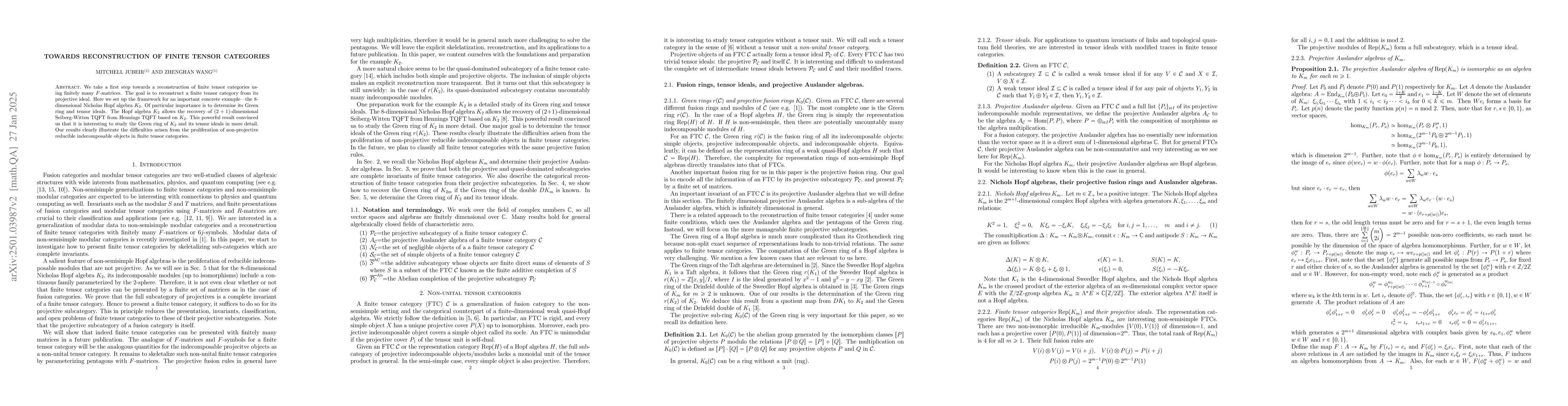 Thumbnail for Towards reconstruction of finite tensor categories