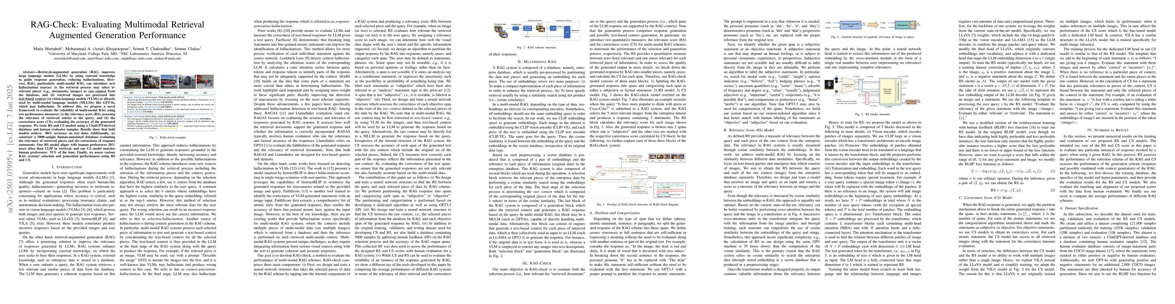 Thumbnail for RAG-Check: Evaluating Multimodal Retrieval Augmented Generation
  Performance