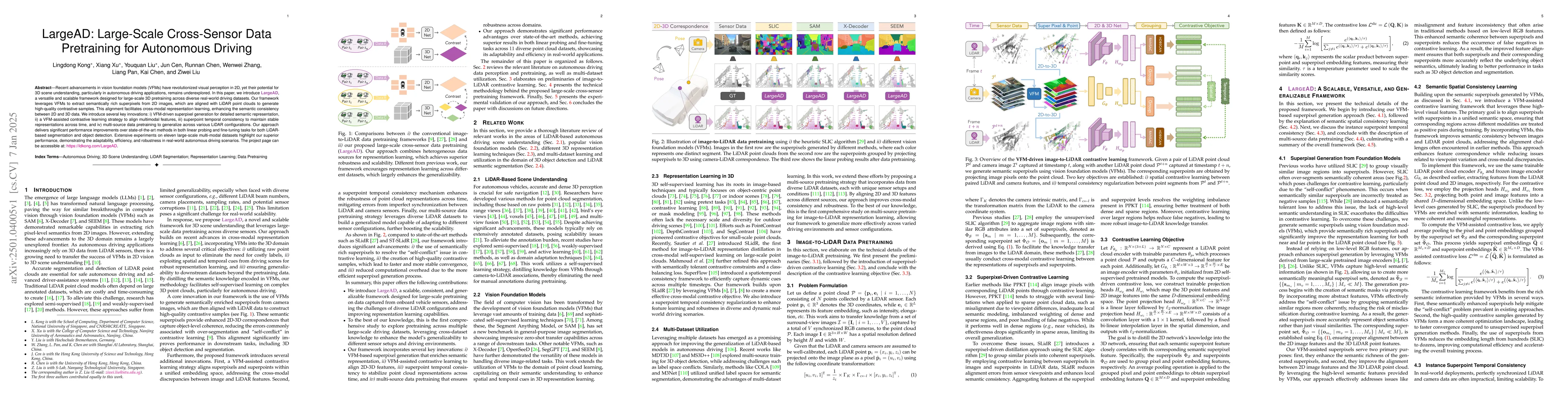 Thumbnail for LargeAD: Large-Scale Cross-Sensor Data Pretraining for Autonomous
  Driving