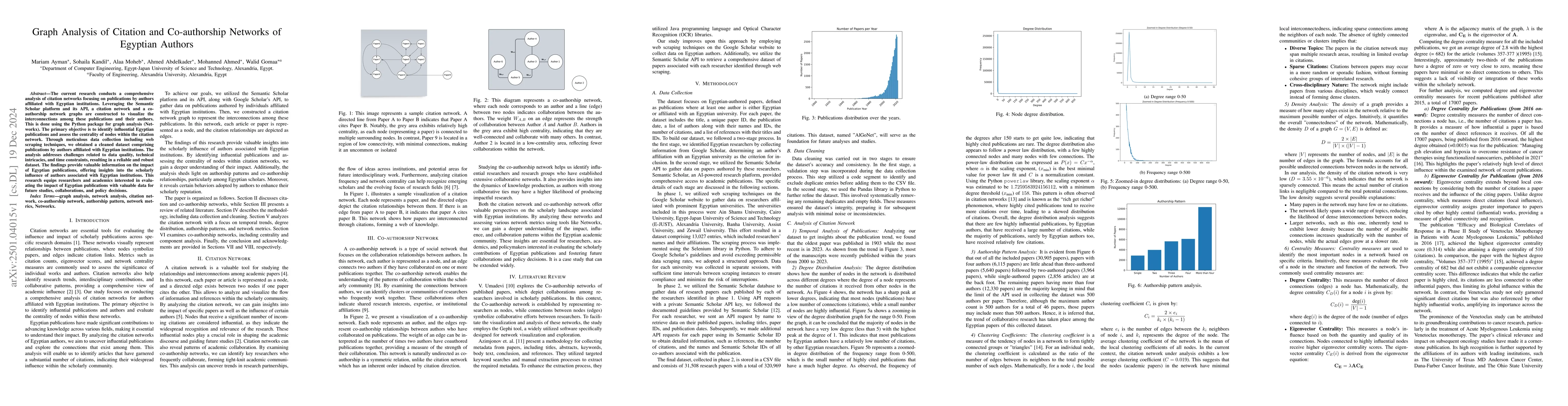 Thumbnail for Graph Analysis of Citation and Co-authorship Networks of Egyptian
  Authors