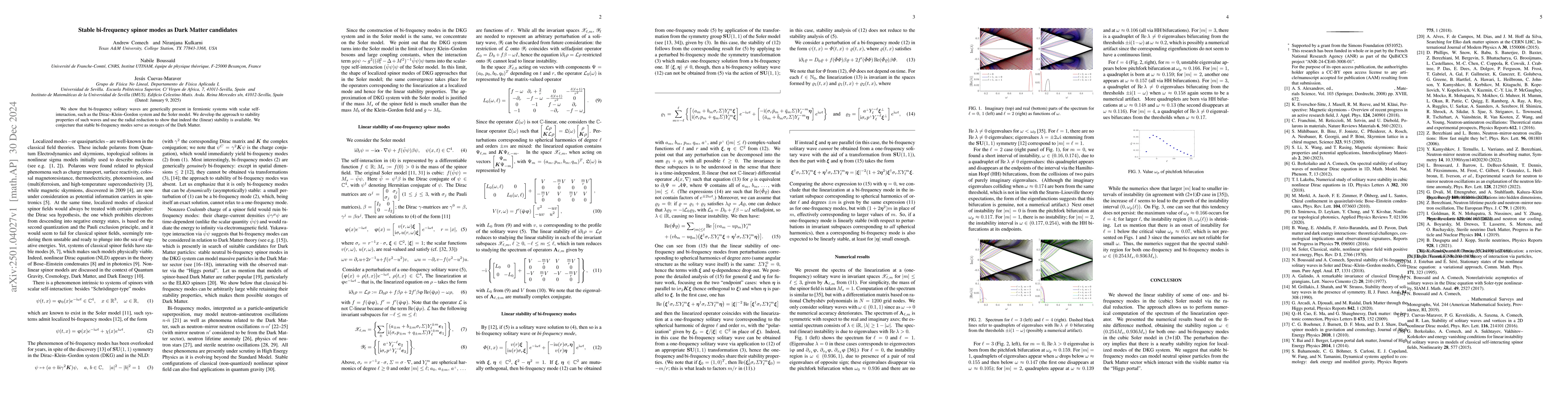 Thumbnail for Stable bi-frequency spinor modes as Dark Matter candidates