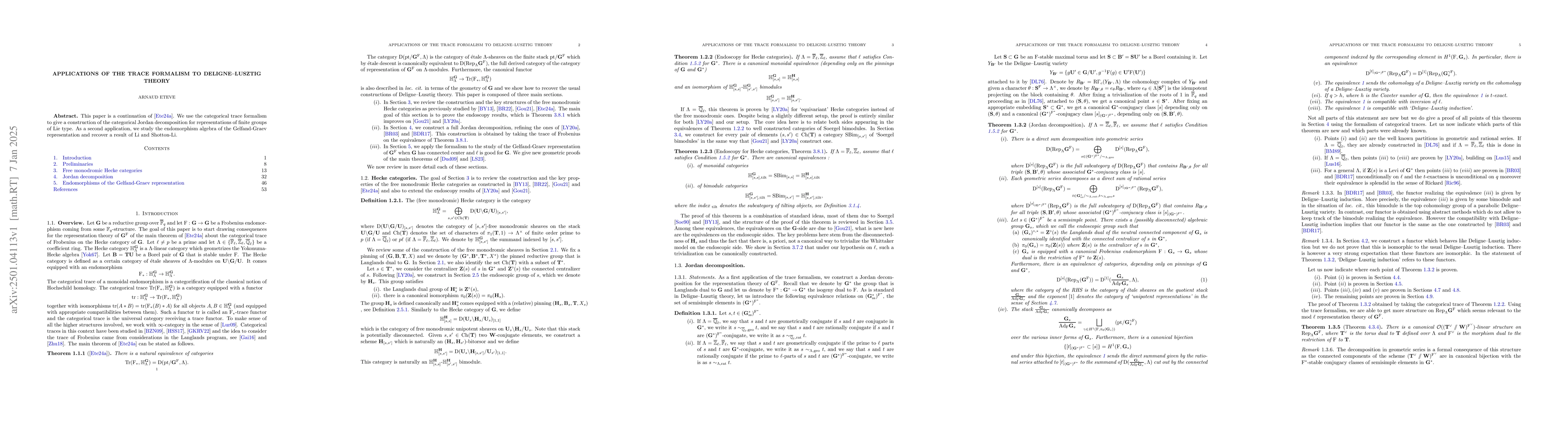 Thumbnail for Applications of the trace formalism to Deligne-Lusztig theory