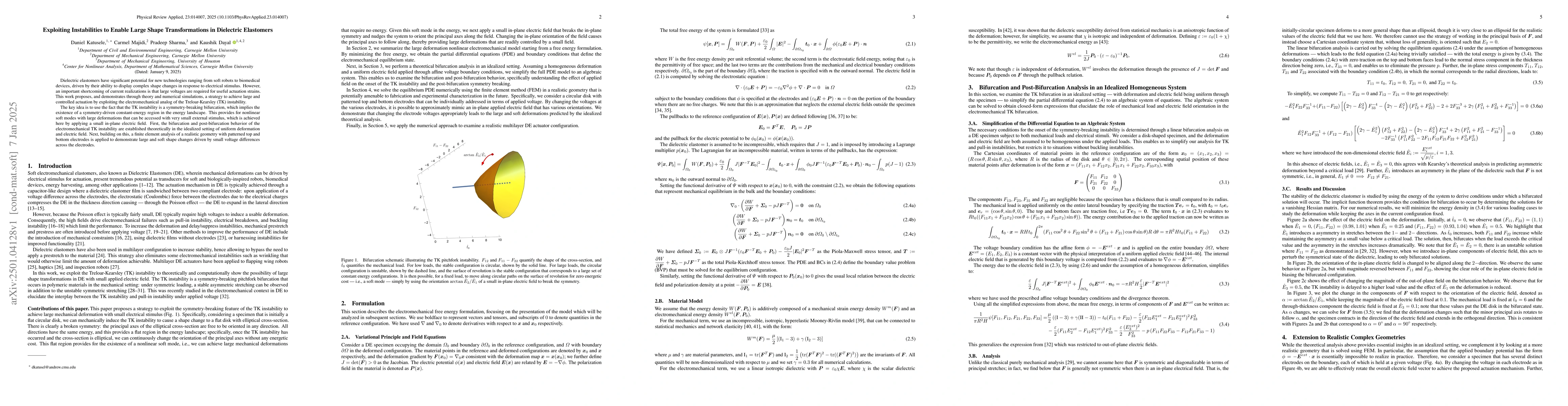 Thumbnail for Exploiting Instabilities to Enable Large Shape Transformations in
  Dielectric Elastomers