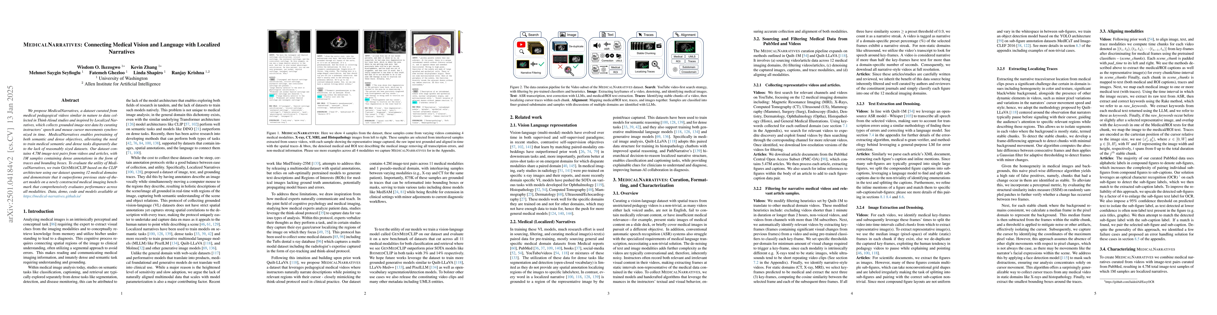 Thumbnail for MedicalNarratives: Connecting Medical Vision and Language with Localized
  Narratives